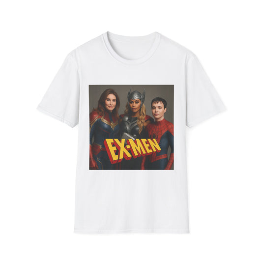 EX-MEN Unisex Softstyle T-Shirt, Superhero Tee, Gift for Fans, Comic Book Lover Shirt, Casual Wear, Fun Graphic T-Shirt
